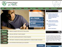 Tablet Screenshot of collegechoicesforadults.org